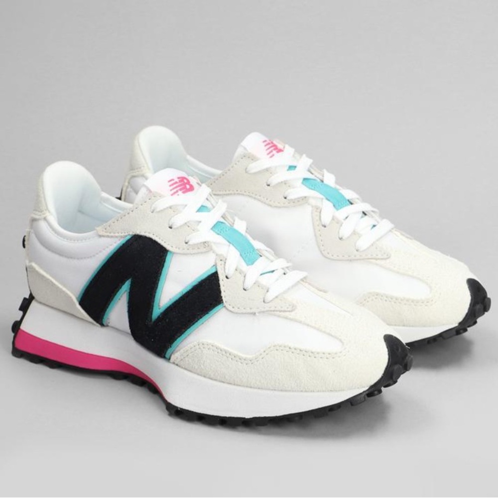 New Balance 327 Women's White and Pink Sneakers